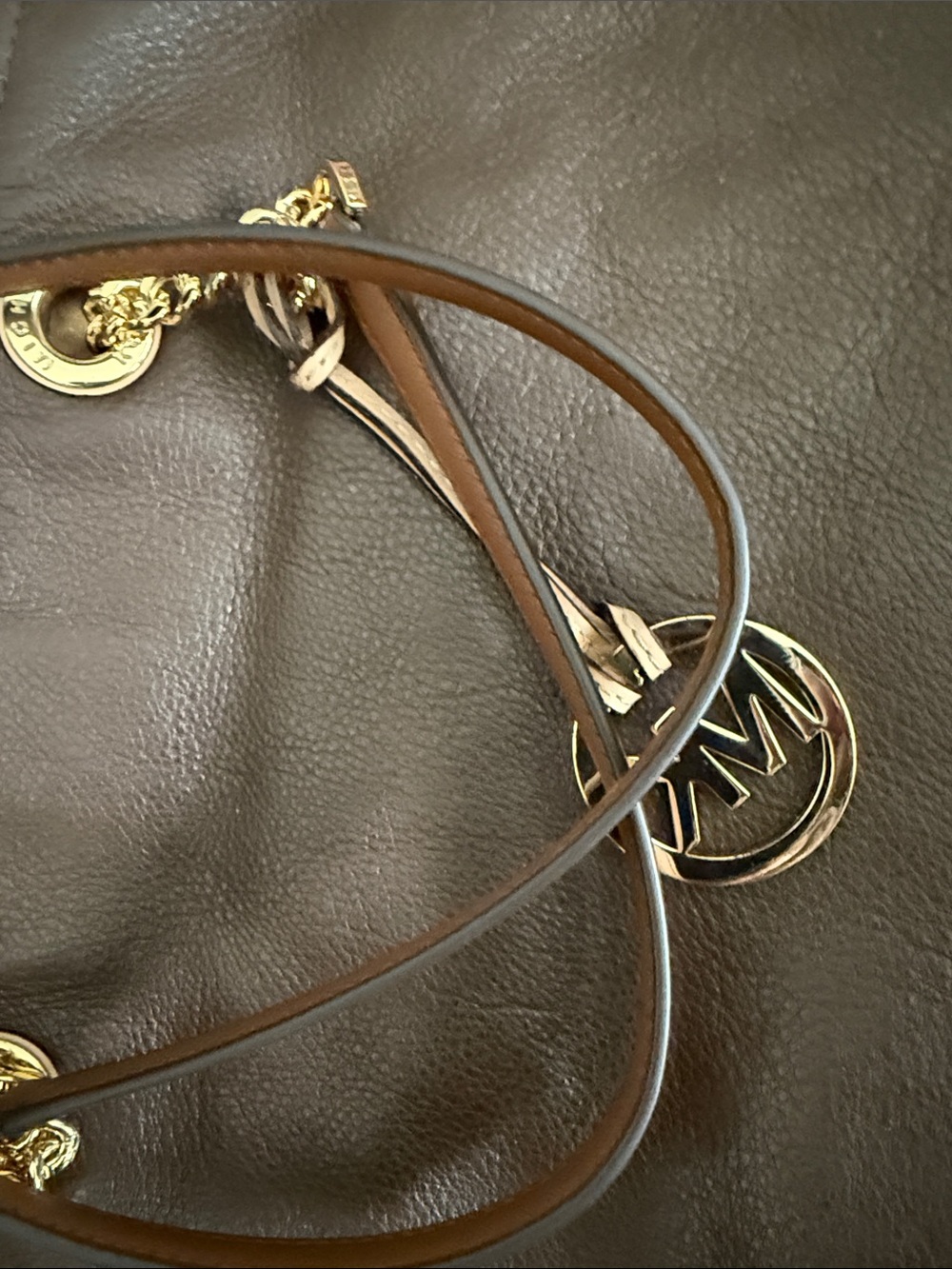 Michael Kors Dark Brown Leather Tote with Gold Hardware - Picture 11 of 13